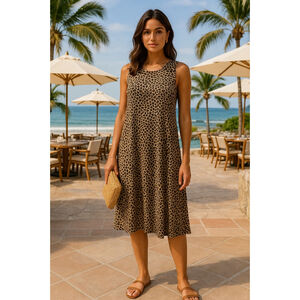 Old Navy Leopard Tank Dress Swing Summer Spring Boho Chic Brunch Streetwear S